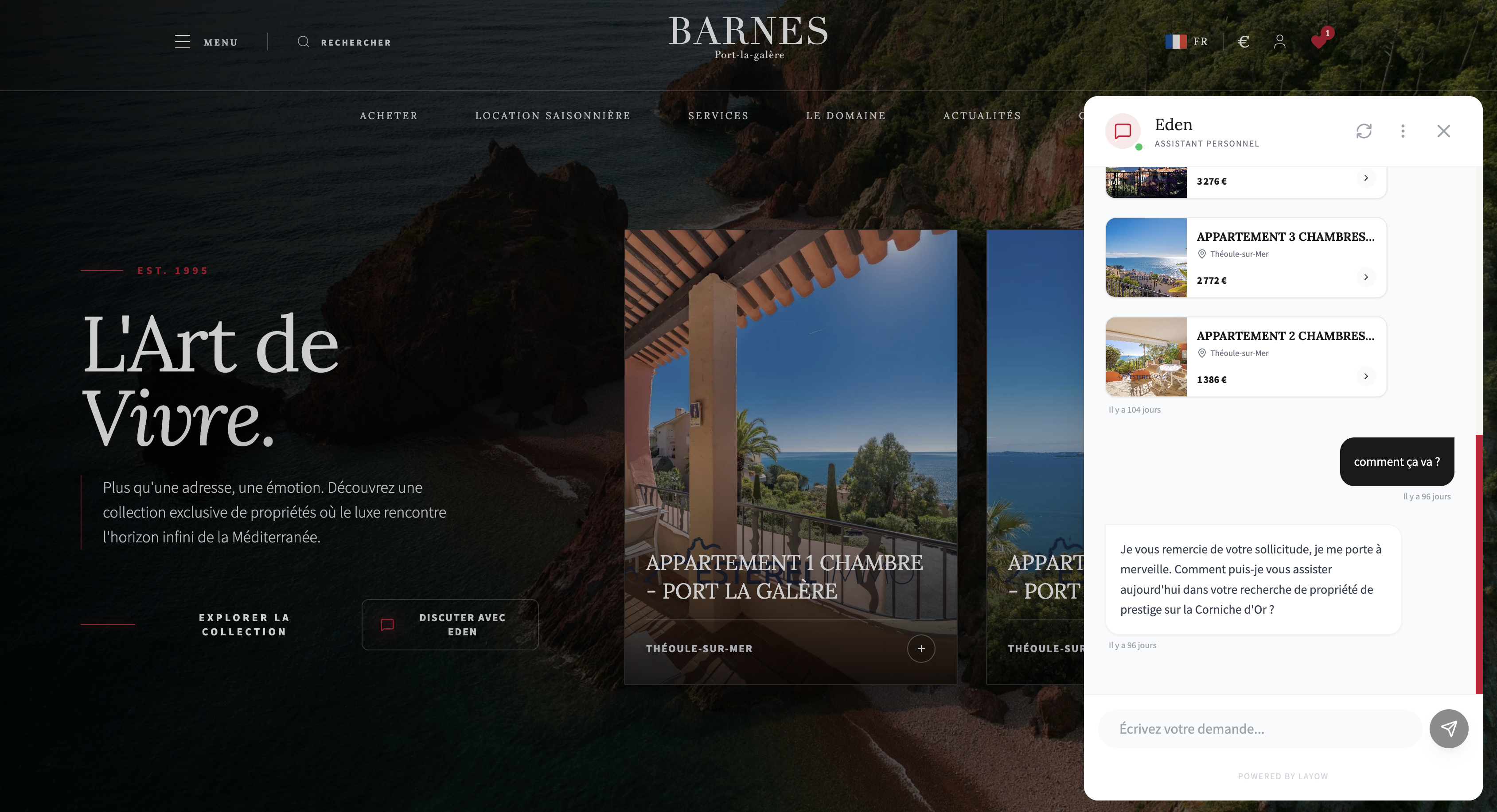Eden conversational AI dashboard overview